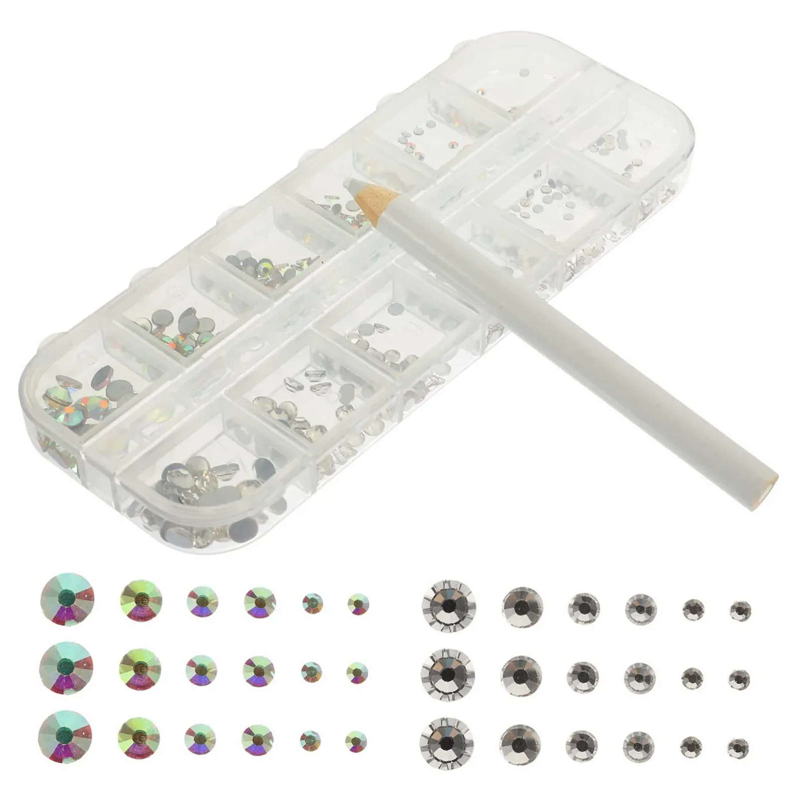 Кристаллы для ногтей Healvian, 3 набора, крупные стразы для рукоделия, наклейки для ногтей, прозрачные наклейки, 3D инструменты для макияжа, ассорти, фото №8