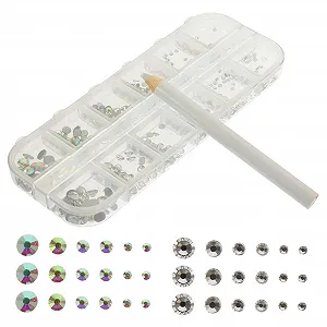 Набір для нігтів Beavorty, наклейки з круглими кристалічними стразами, весільні прикраси - Фото 1