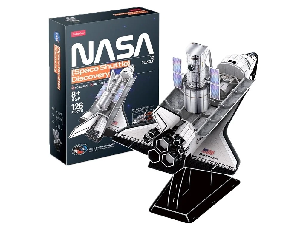 Тривимірна головоломка-конструктор CubicFun NASA Космічний шатл Дискавері 126 ел, DS1057H, фото №1