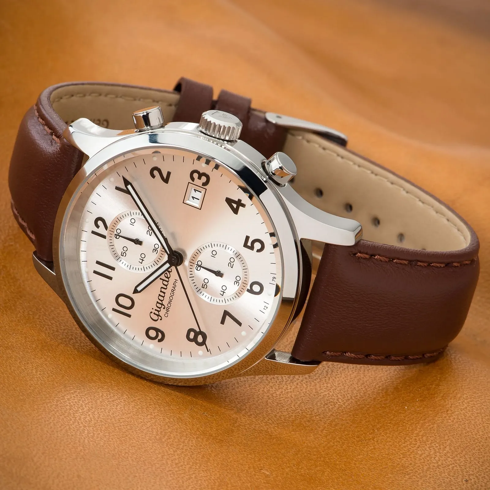 Мужские Аналоговые Часы Gigandet Skyscraper G49-002, Хронограф, Кварцевый, Серебряный, Коричневый, фото №2 Мужские Аналоговые Часы Gigandet Skyscraper G49-002, Хронограф, Кварцевый, Серебряный, Коричневый, фото №2