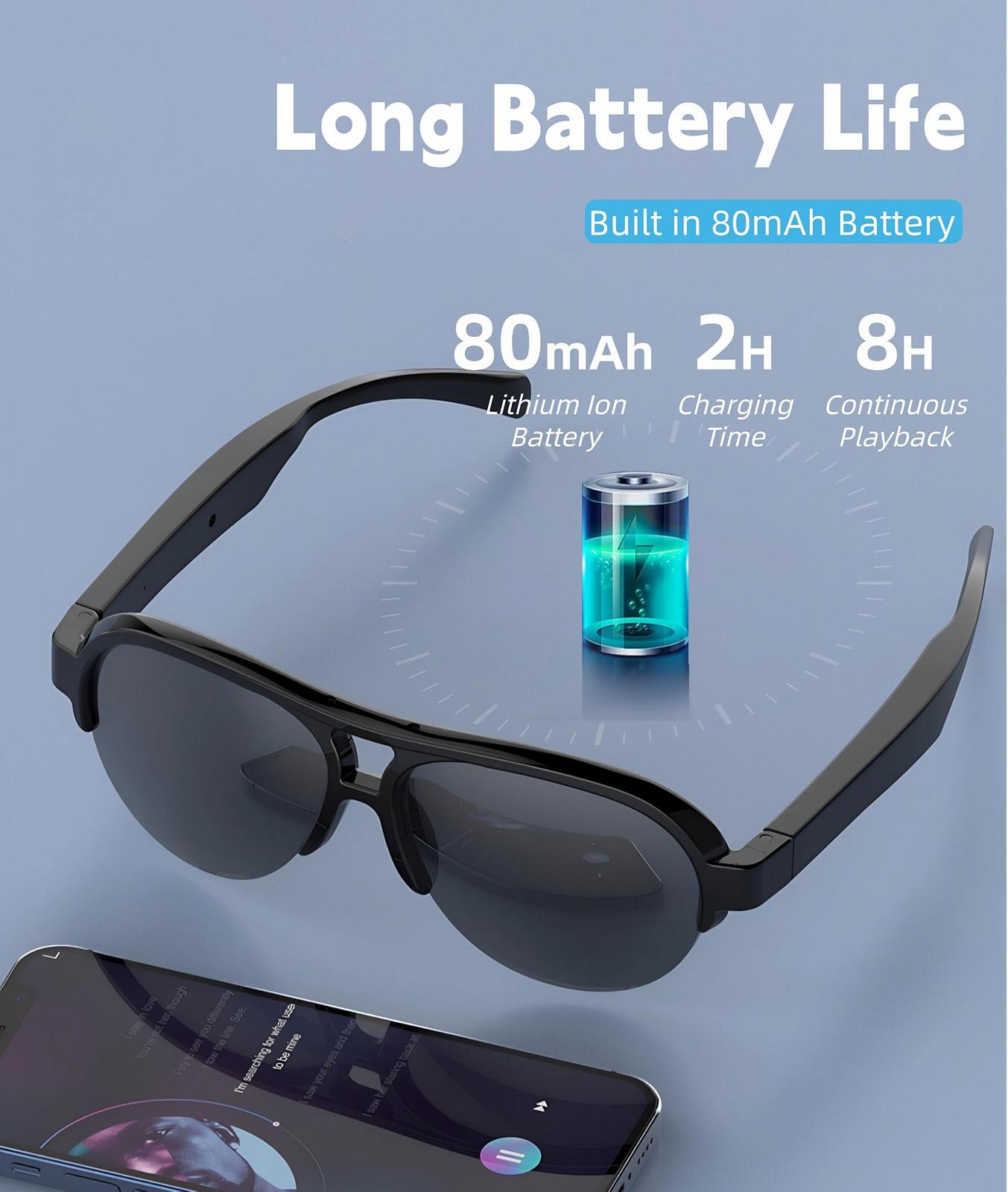 Розумні окуляри для перекладу Bluetooth Сонцезахисні, фото №6