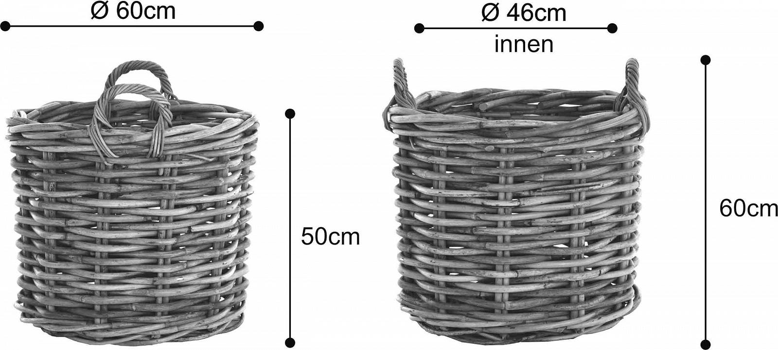 Кошик для рослин XXL Натуральний ротанг Круглий із ручками Medium, фото №6 Кошик для рослин XXL Натуральний ротанг Круглий із ручками Medium, фото №6