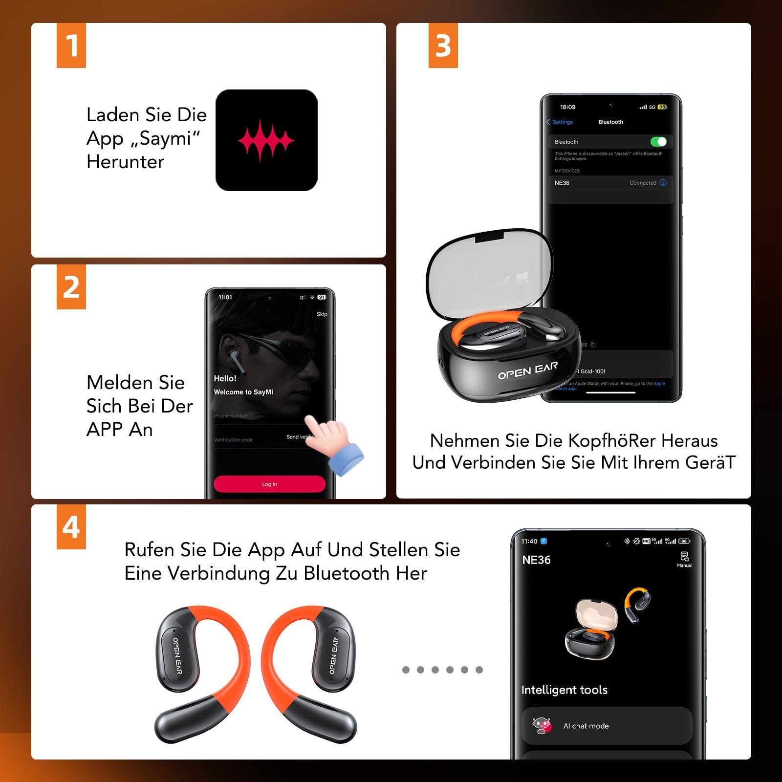 Навушники-перекладач AI NE36 з підтримкою 135 мов, 4 режими перекладу з додатком, фото №9 Навушники-перекладач AI NE36 з підтримкою 135 мов, 4 режими перекладу з додатком, фото №9