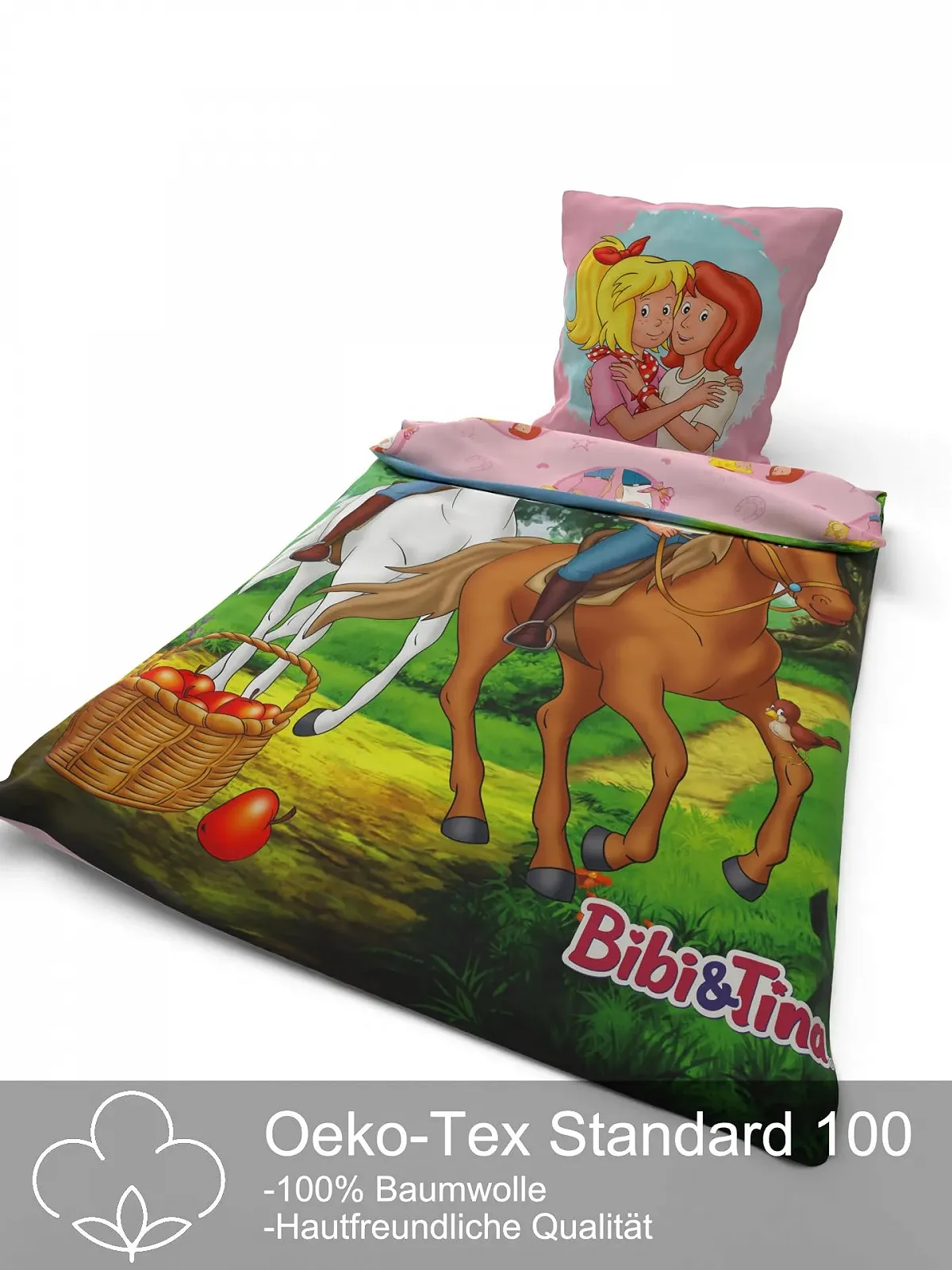 Постельное белье детское SkyBrands Bibi and Tina 135 x 200 см для девочек хлопок 2 предмета наволочка 80 x 80 см, фото №6