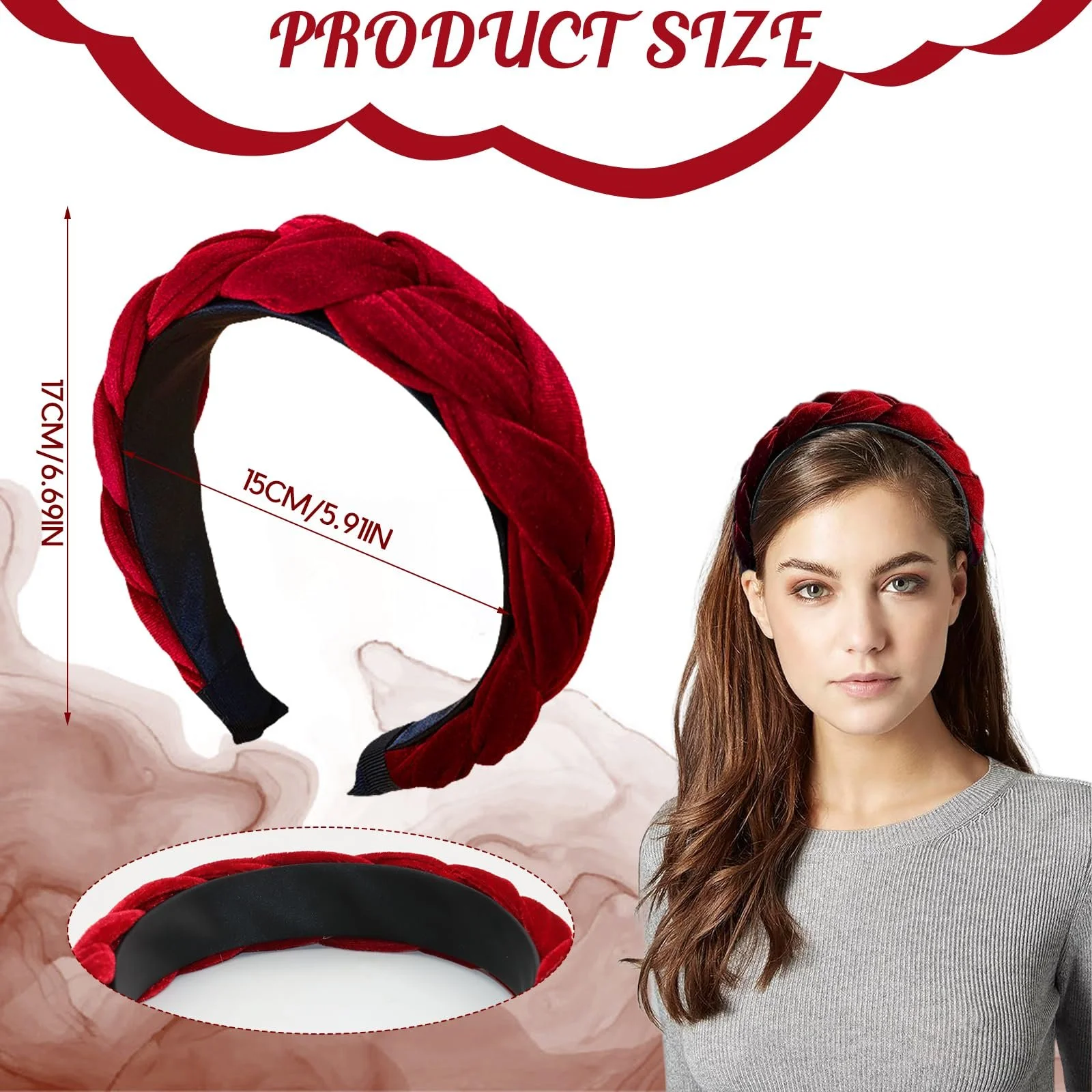 Обруч Оксамитовий Плетений, фото №2