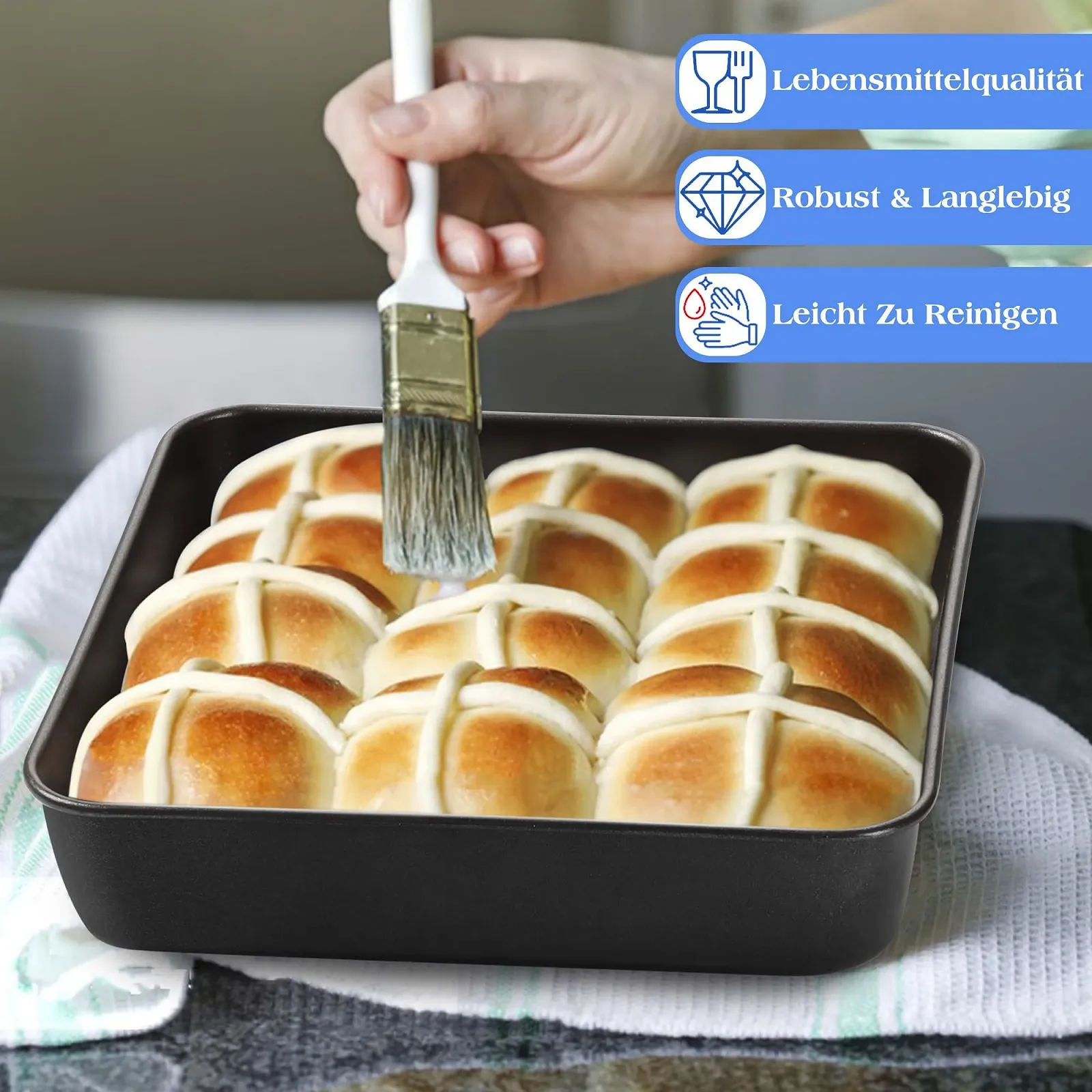 Форма для выпекания Joyfair Квадратная из нержавеющей стали 21 x 21 x 5 см для брауни и лазаньи, фото №3 Форма для выпекания Joyfair Квадратная из нержавеющей стали 21 x 21 x 5 см для брауни и лазаньи, фото №3