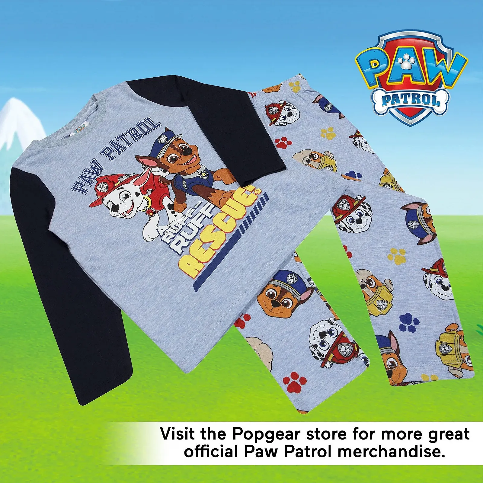 Комплект піжами Paw Patrol Ruff Ruff Rescue Довга дитяча, фото №5