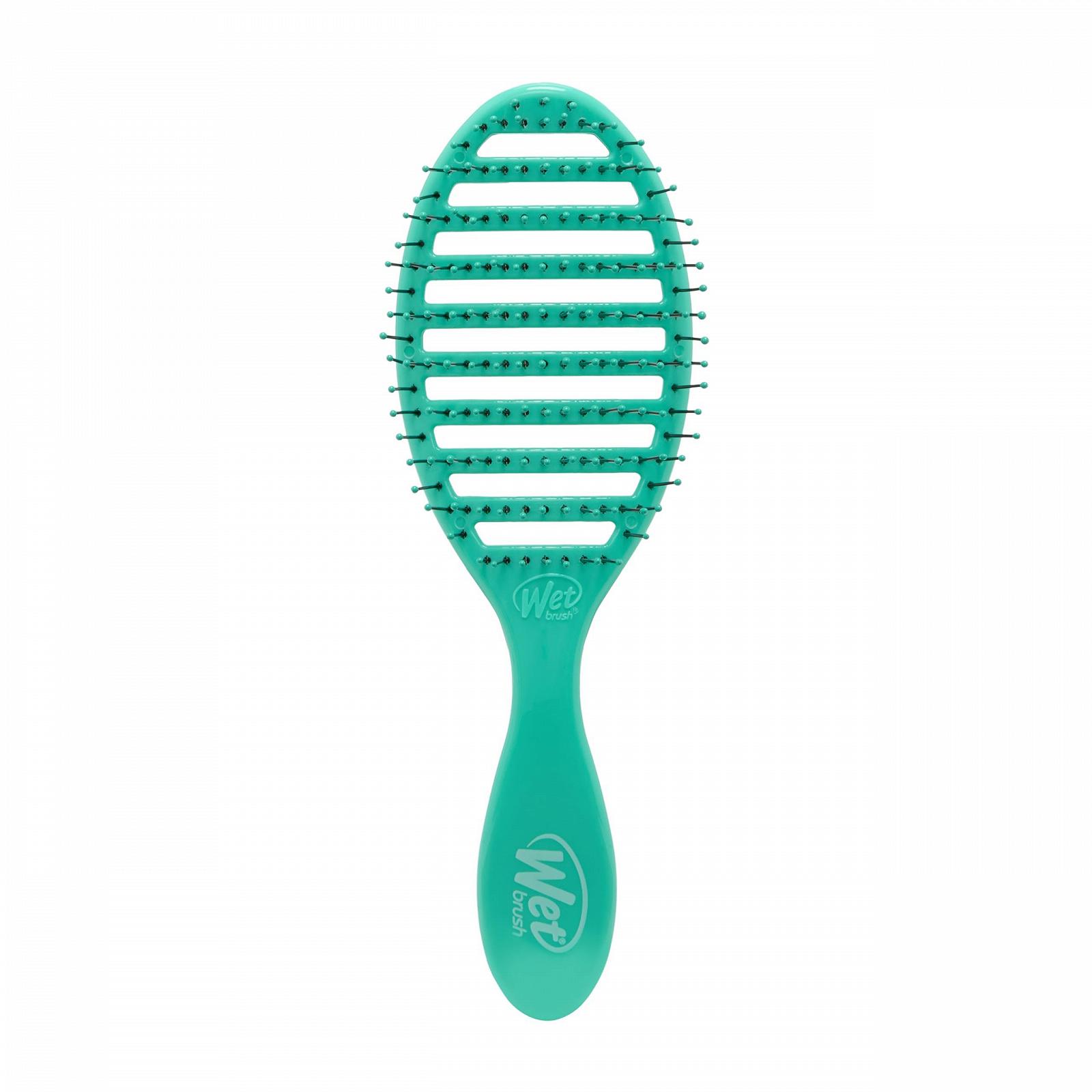 Щітка WetBrush Speed Dry Detangler з термостійкою щетиною Heatflex та відкритою вентильованою конструкцією для швидкого сушіння волосся, колір аква, фото №1