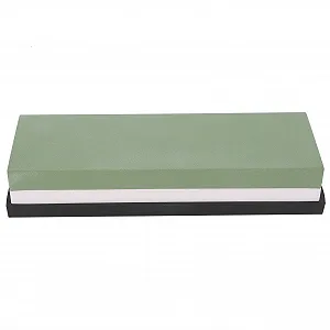 Камінь точильний для ножів професійний двосторонній з основою 1000-4000 Grit Білий електрокорунд 18 x 6 x 3 см - Фото 1