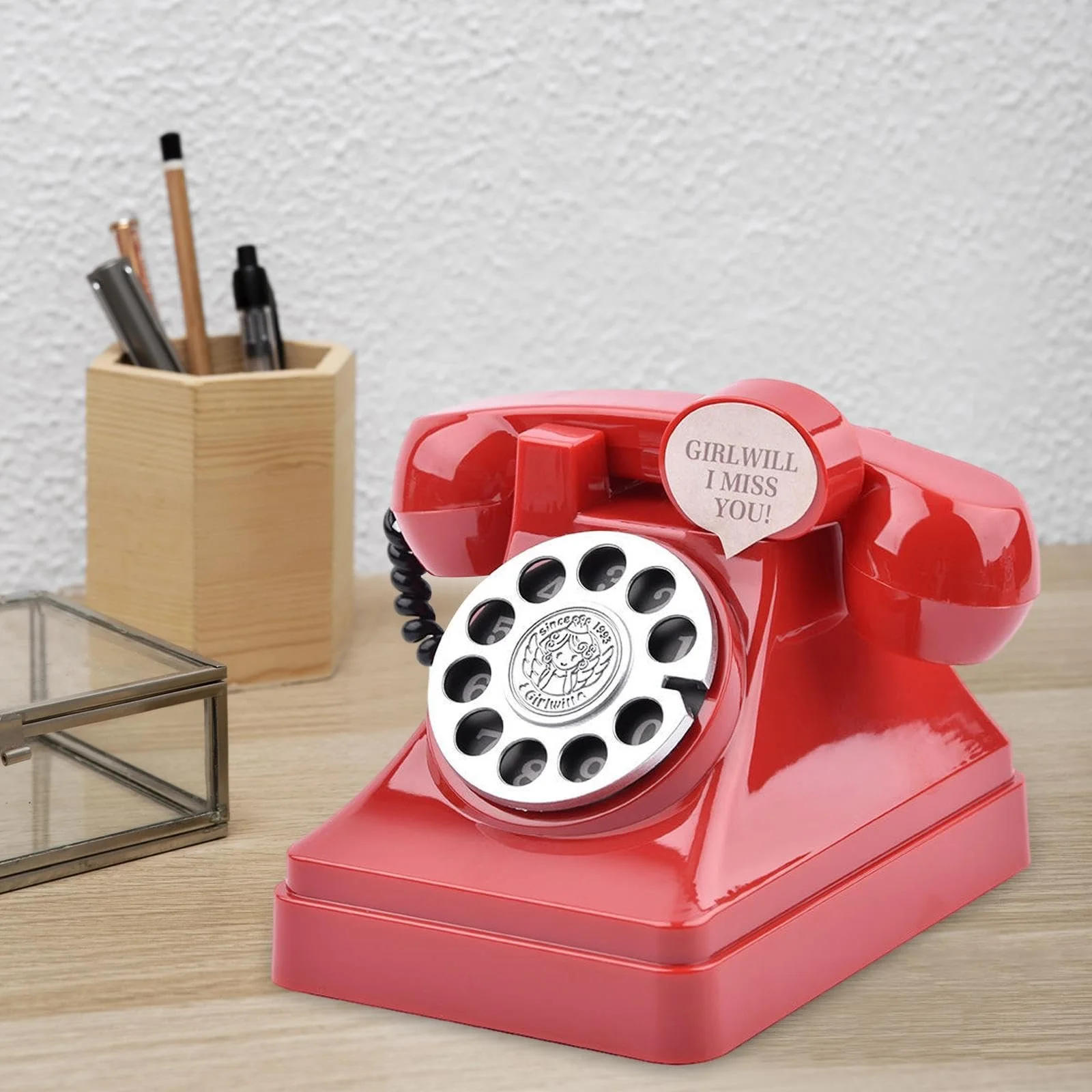 Скарбничка predolo Ретро-телефон Червона, фото №5
