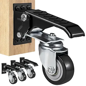 Коліщатка для меблів VEVOR Workbench Caster з фіксатором / 4 шт / до 300 кг / 360° / Чорний - Фото 1