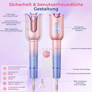Автоматическая плойка MOERAE с отрицательной ионизацией 23 мм 160-220°C synthetic.ua - Фото 1