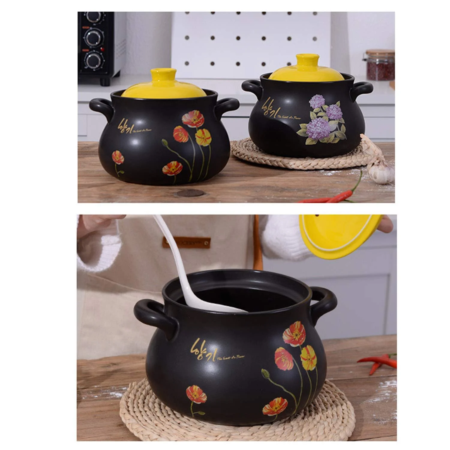 Кастрюля AIBAB керамическая высокотемпературная для приготовления здоровой пищи, каменная, для супа, 4 л, фото №6 Кастрюля AIBAB керамическая высокотемпературная для приготовления здоровой пищи, каменная, для супа, 4 л, фото №6