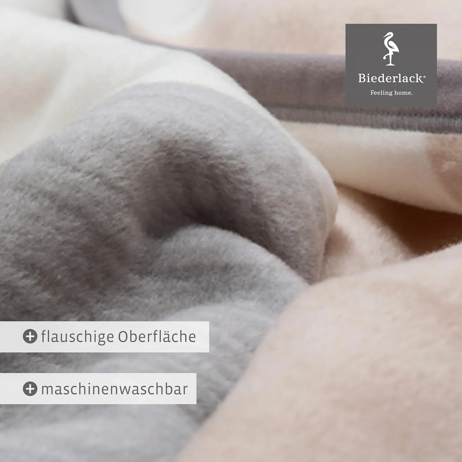 Одеяло Biederlack Fluffy Soft Cuddly из хлопковой смеси Квадраты Серый в сером 150 x 200 см, фото №4
