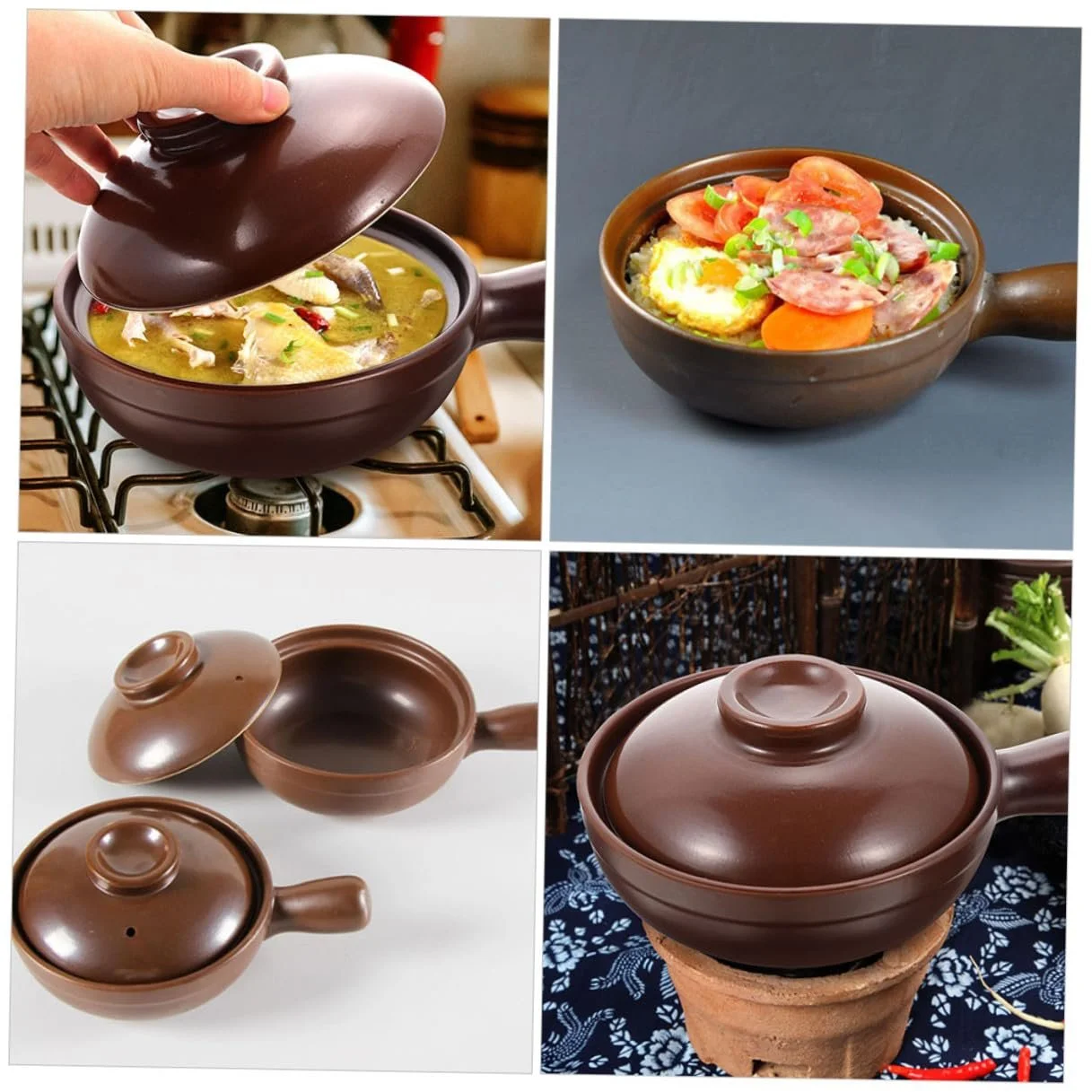 Ківш для тушкування Veemoon керамічний термостійкий антипригарний для відкритого вогню, фото №4