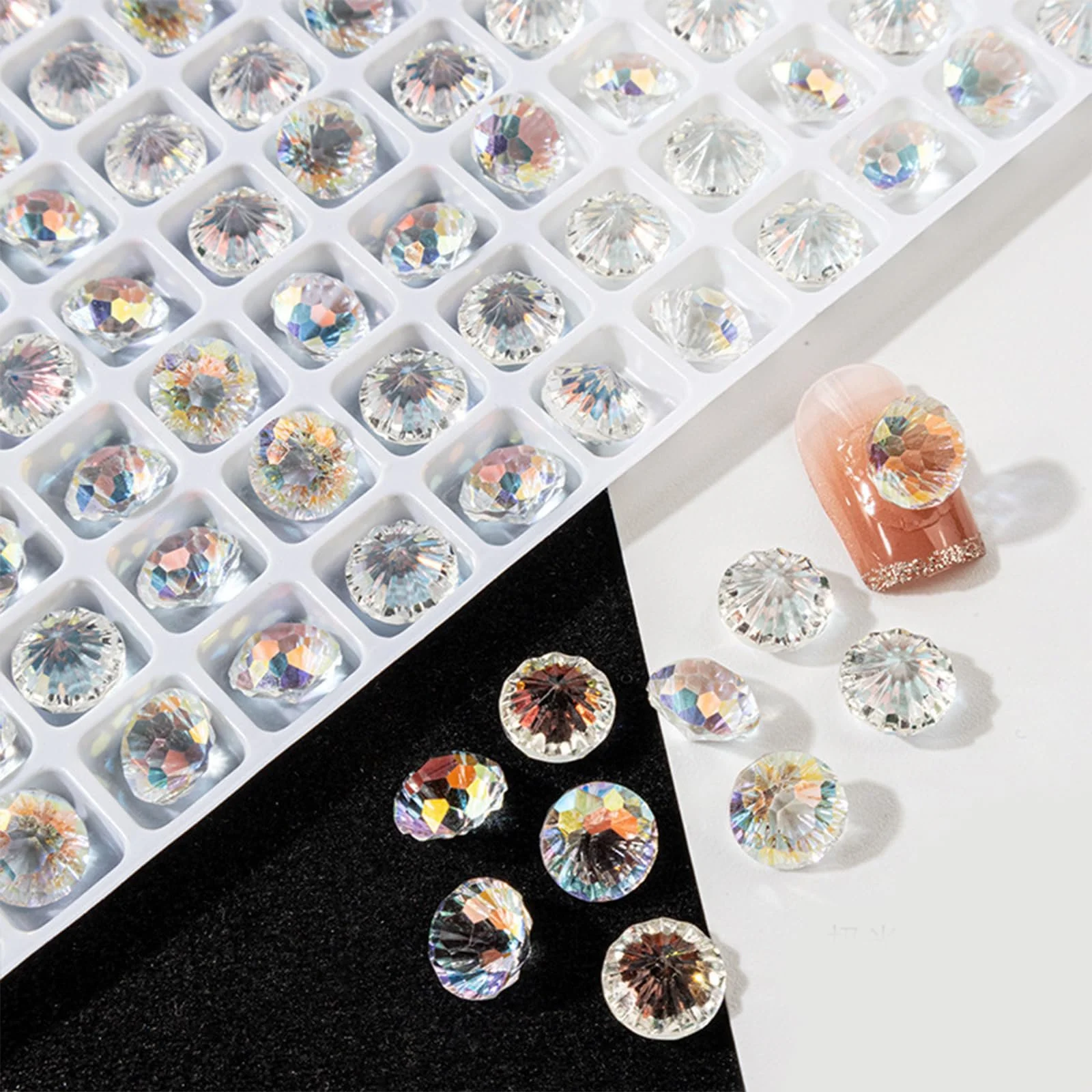 Стразы для ногтей Кружево, набор 20 шт., фото №1