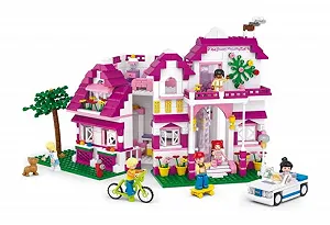 Конструктор Sluban Large Villa SL95306 (726 деталей) M38-B0536, строительные блоки, город, с игрушечной фигуркой, мечты девочек, разноцветный - Фото 1