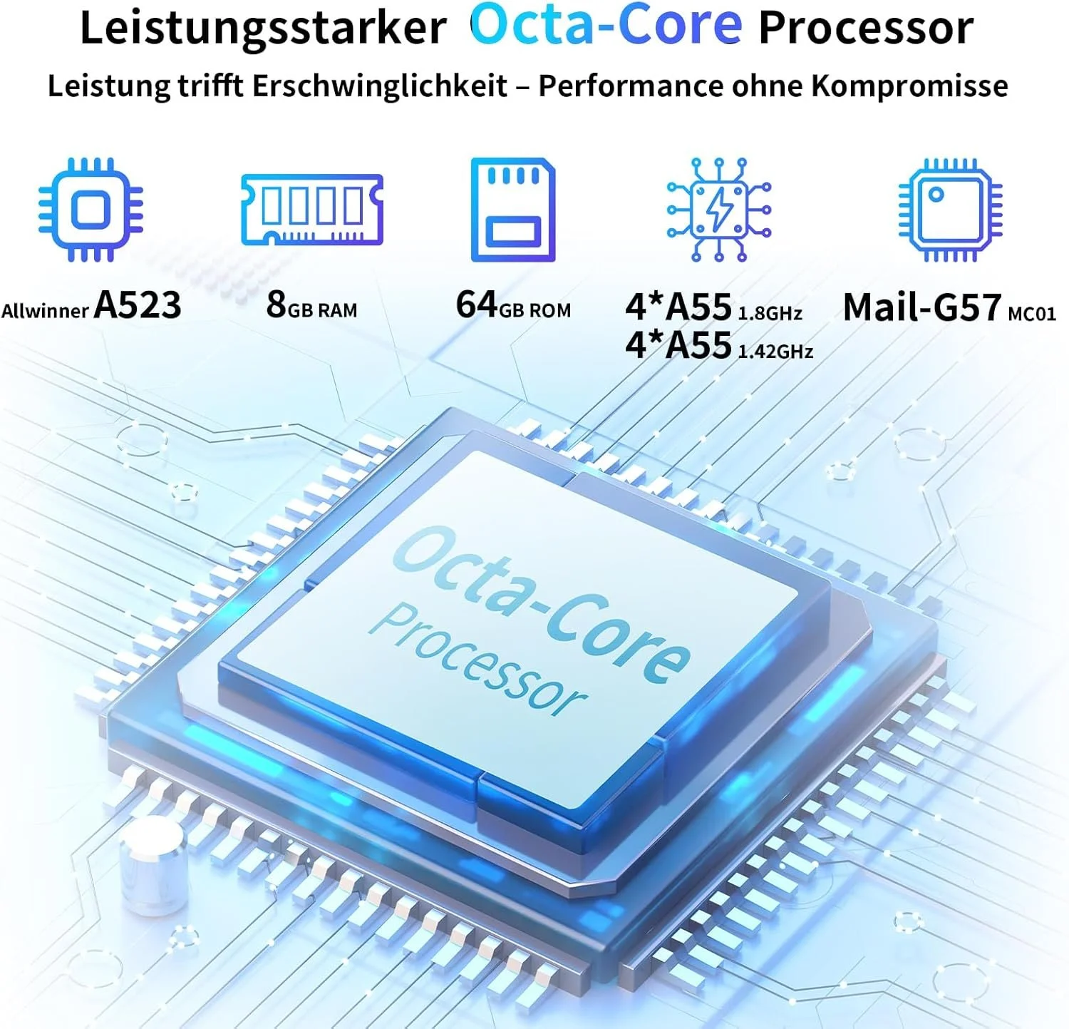 Планшет 10.1" AWOW P11 UTBook 3+5/64Gb 8 ядер Android 15 7000 mAh Синій, фото №4