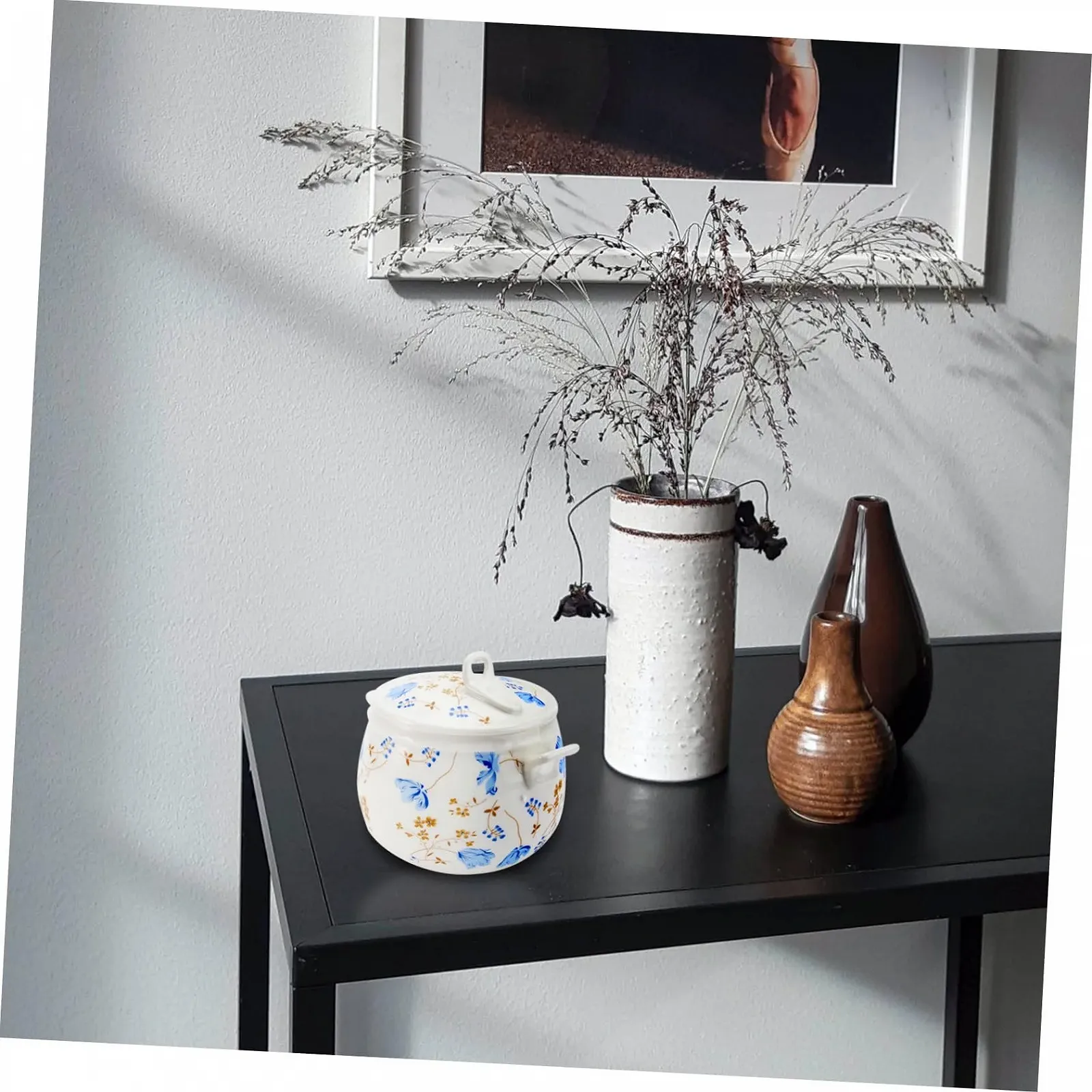 Кастрюля керамическая VICASKY жаропрочная с крышкой и узором орхидеи для супов и тушения, фото №7