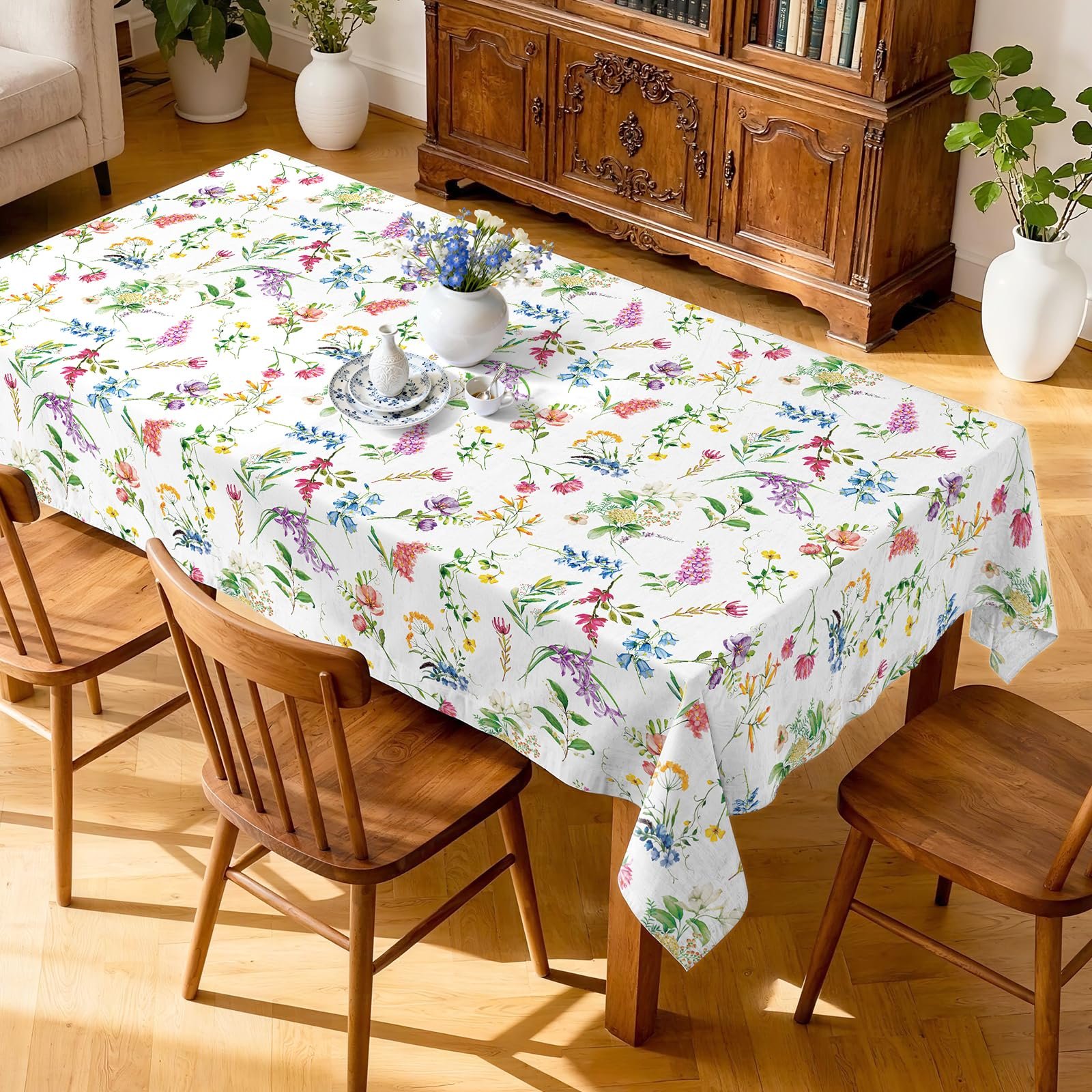 Скатертина Wild Flowers 152 x 264 см прямокутна весняна французький стиль мийна багатоколірна, фото №2
