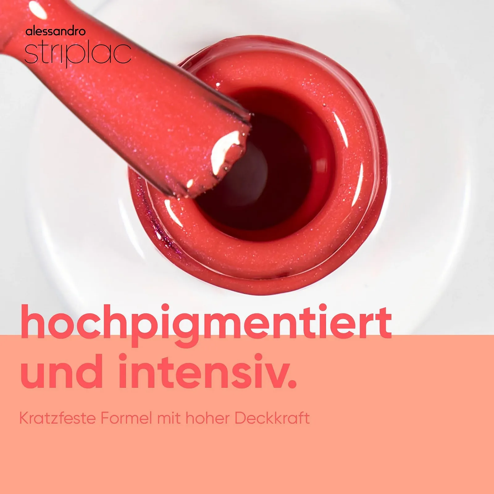 UV Гель-лак alessandro Striplac Beach Red Shimmer Характеристики Оранжево-красный, 6.5 мл, фото №3