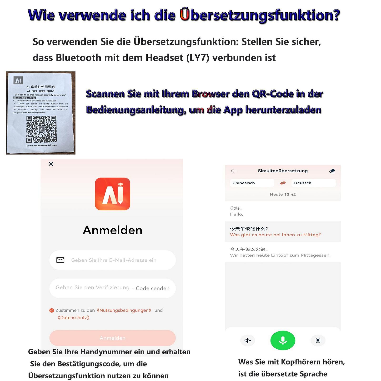 Навушники-перекладачі AI, пристрій для перекладу 4-в-1, підтримка 144 мов і акцентів, фото №6
