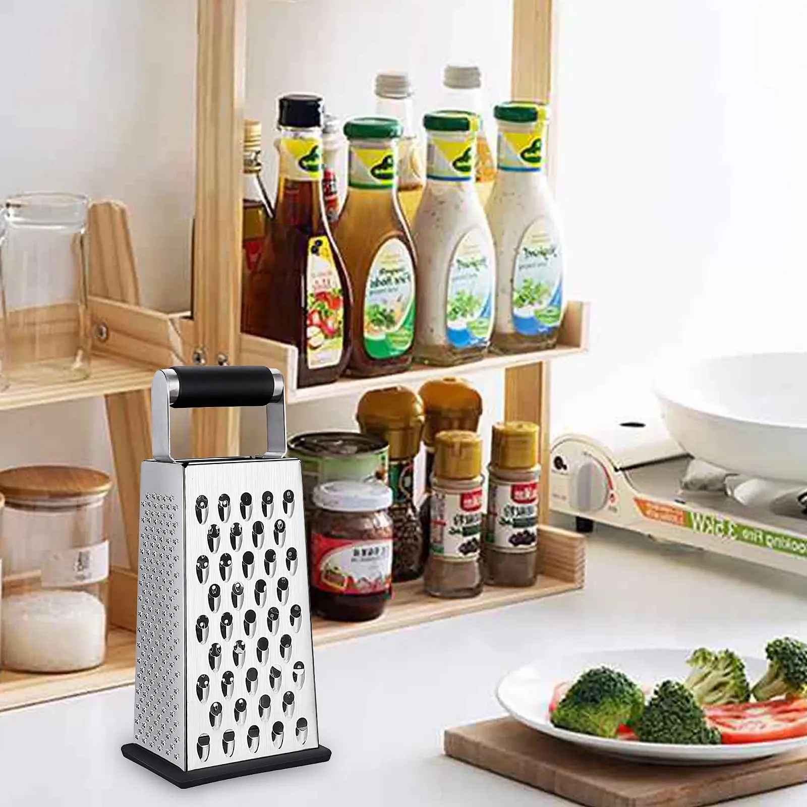 Терка Чотиристороння з нержавіючої сталі для овочів, фото №4 Терка Чотиристороння з нержавіючої сталі для овочів, фото №4