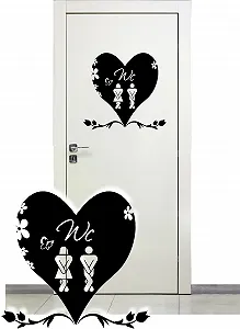 Наклейка на двері Stickerkoenig Toilets Heart 29 x 27 см чорна - Фото 1