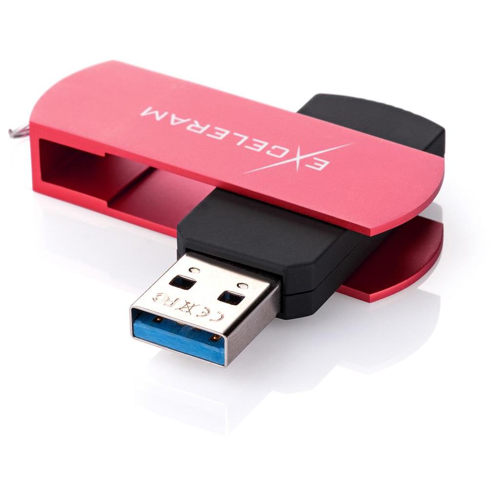 USB флеш-накопитель Exceleram 128gb P2 Series Red/Black USB 3.1 Gen 1 EXP2U3REB128, фото №2