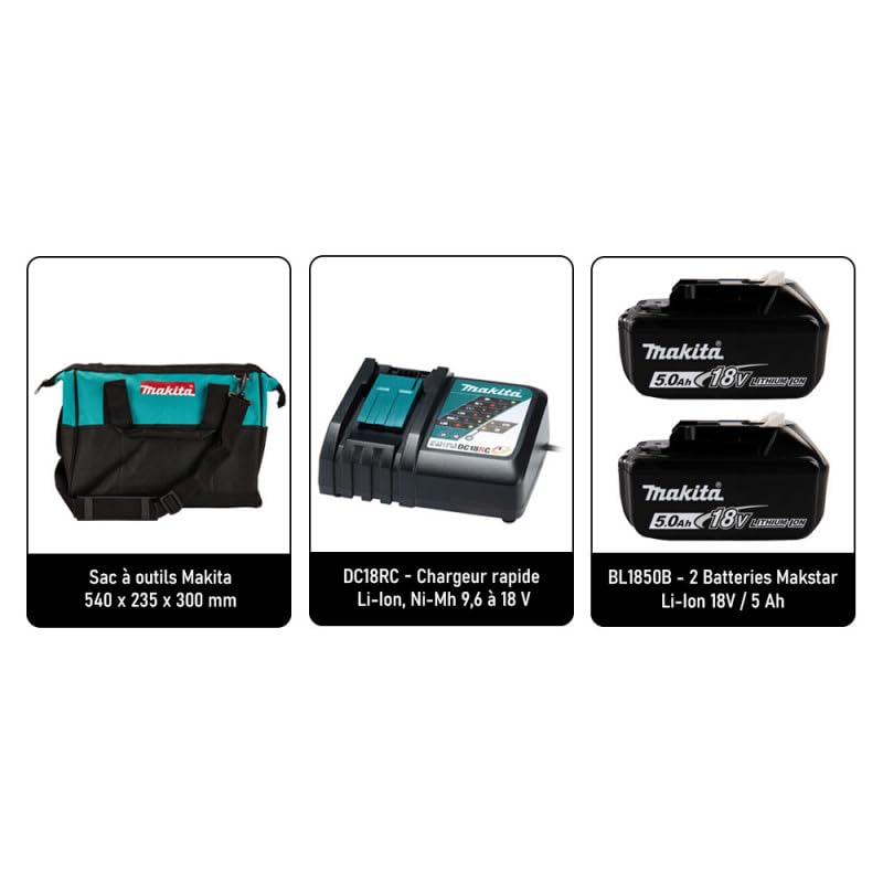Акумуляторний шуруповерт Makita LXT DDF482 18V + зарядний пристрій + 2 акумулятори 5Ah + сумка, фото №5