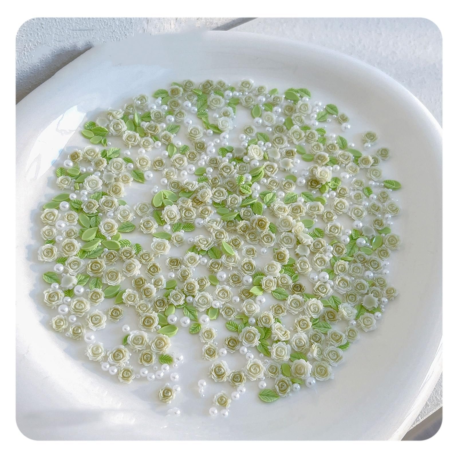 Украшения для ногтей Rose с жемчугом 3D Смола Камелия Цветок Розы Украшение для ногтей Смешанный Размер Цветы Подвески Стразы для ногтей Аксессуары для ногтей для Искусства Ногтей, DIY Чехол для мобильного телефона, Рождество, фото №1