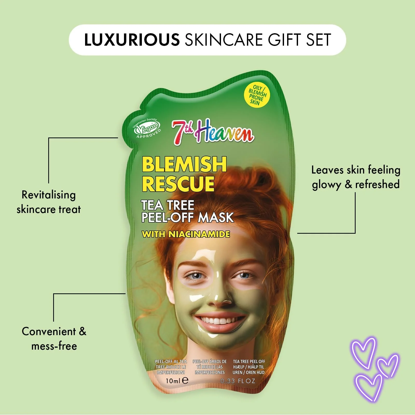 Набір для догляду за шкірою 7th Heaven Clear Skin Edit - 3 маски для обличчя, смужки для пор носа та точкові засоби від прищів, фото №3