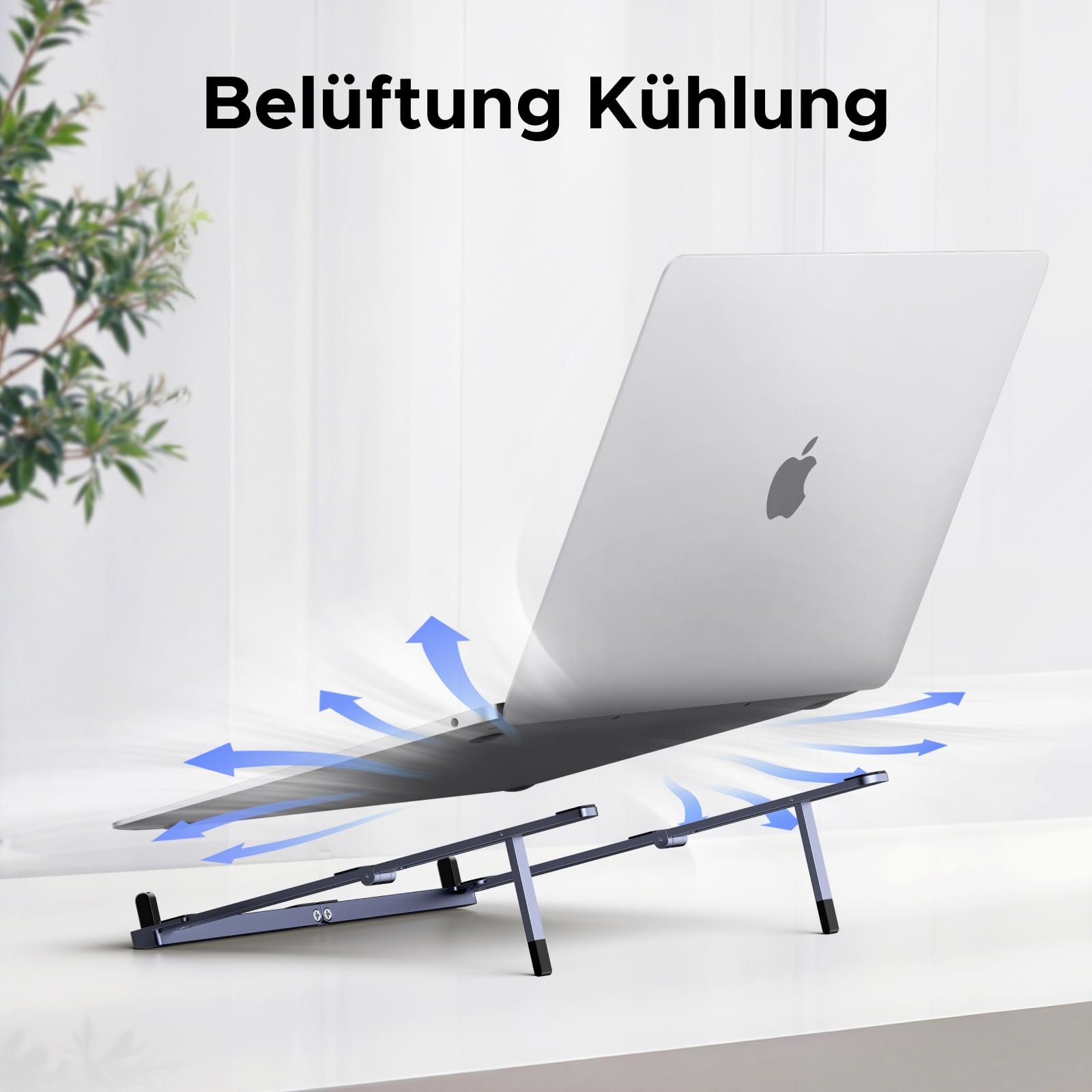 Підставка для ноутбука UGREEN складана, легка, портативна, алюмінієва, вентильована, ергономічна, сумісна з MacBook Air Pro Asus Acer HP Dell 17,3 дюйма, фото №8