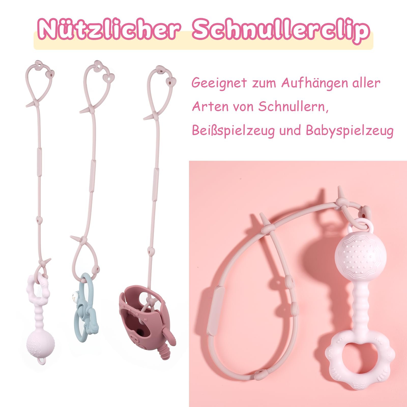 Брязкальце Tikplus Montessori Кільце-прорізувач для немовлят 0-6 місяців, Силіконова іграшка для захоплення, Рожевий, фото №5 Брязкальце Tikplus Montessori Кільце-прорізувач для немовлят 0-6 місяців, Силіконова іграшка для захоплення, Рожевий, фото №5