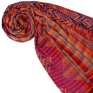 Женский шарф-пашмина Lorenzo Cana 78514, 90% хлопок, 10% шерсть, 70 x 180 см, красный synthetic.ua - Фото 1