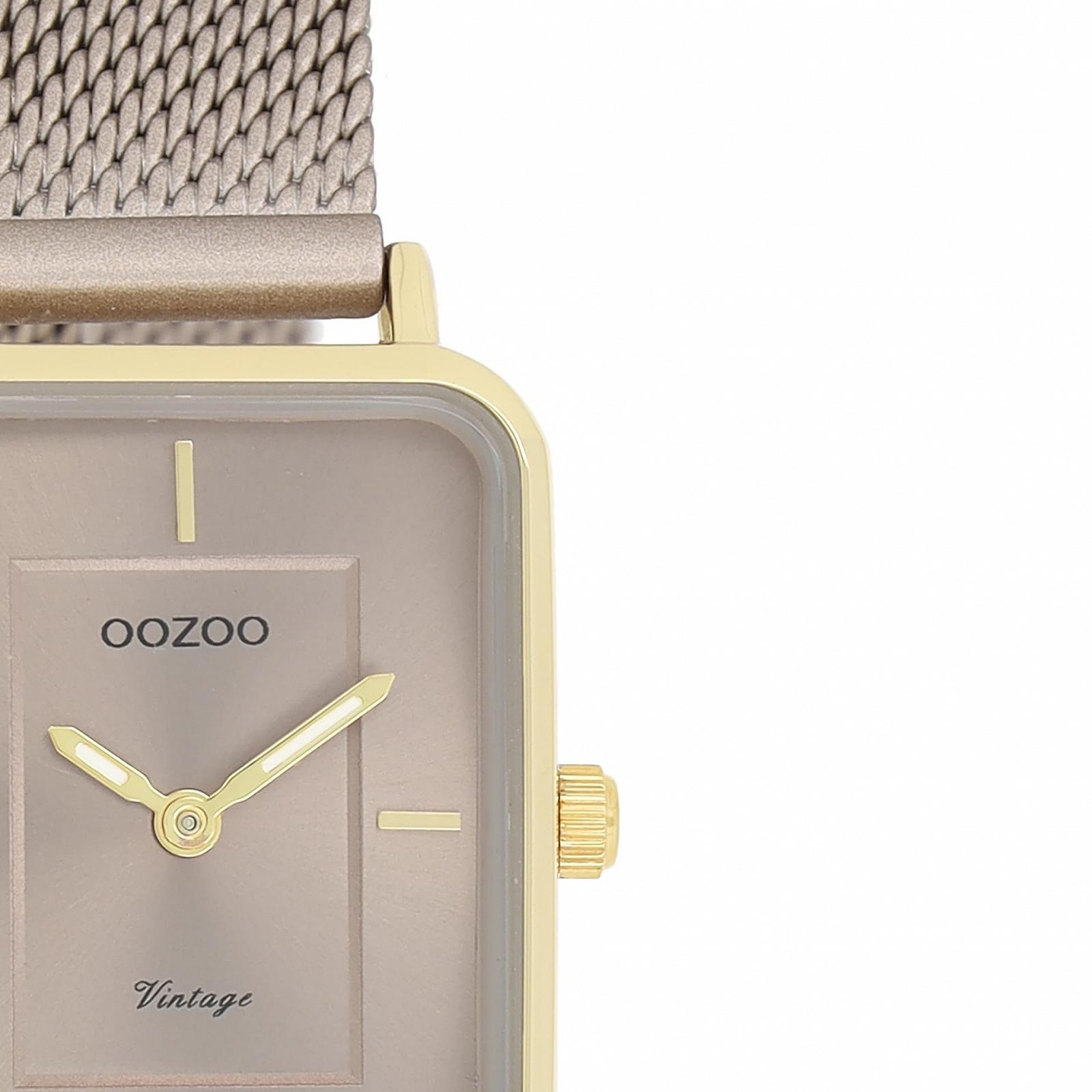 Годинник Oozoo Vintage жіночий з сітчастим ремінцем, аналоговий, прямокутний корпус 24 x 28 мм, фото №2