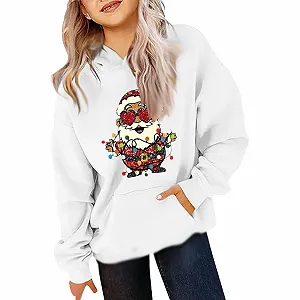 Рождественский свитер Детский Санта Клаус в солнцезащитных очках в форме сердца Рождественское детское худи synthetic.ua - Фото 1