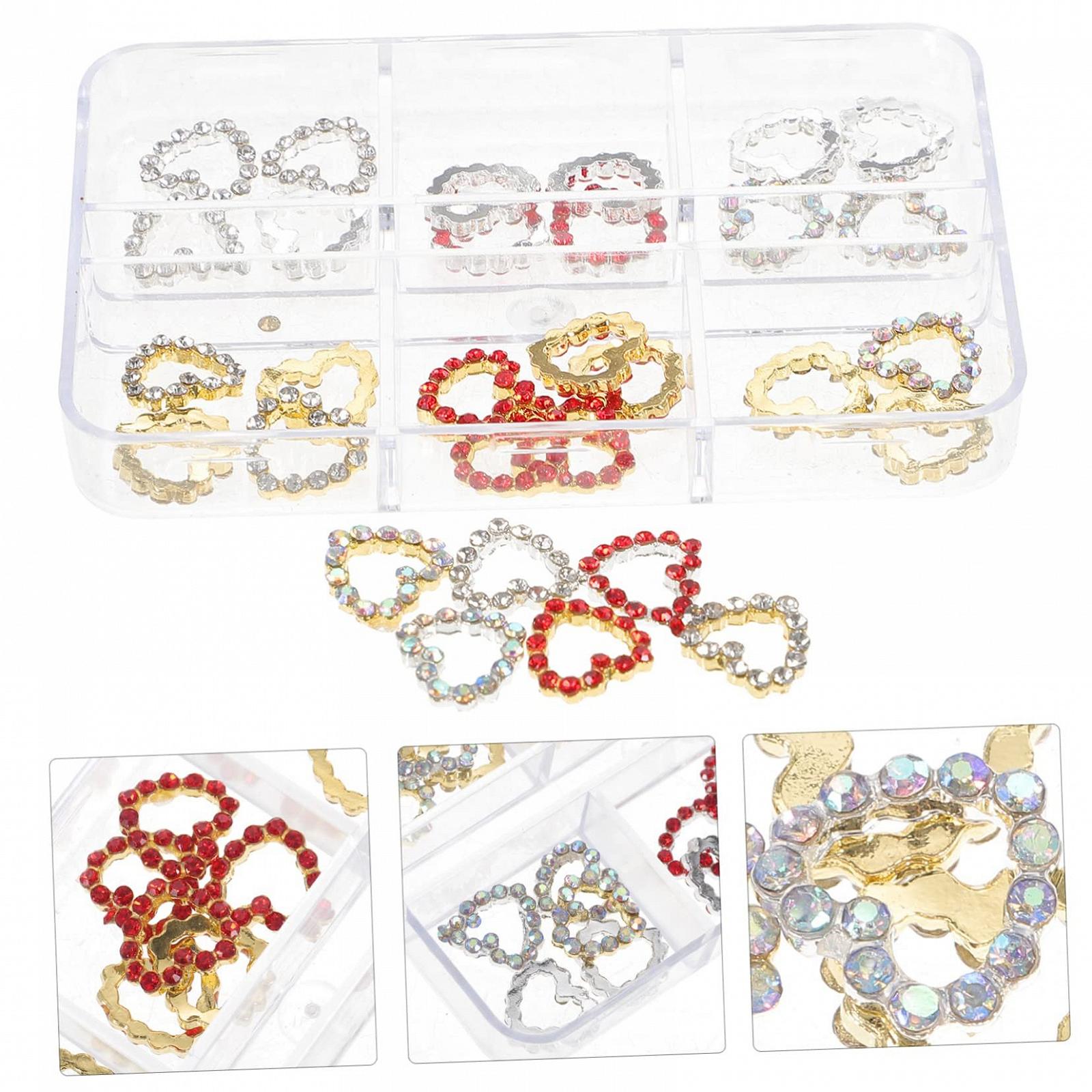 Украшения для ногтей Стразы FRCOLOR Kleiber Glinet 3D Подвески для ногтей Сердце Подвески для ногтей из сплава, 30 шт, фото №7