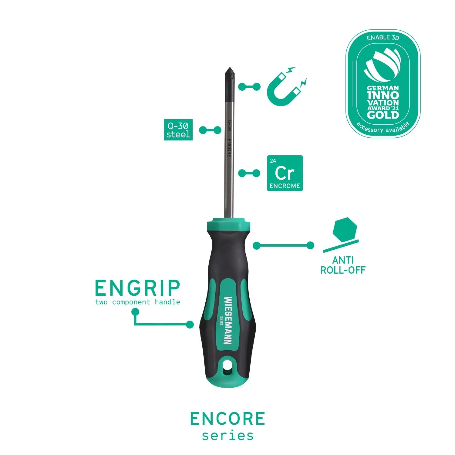 Набір діелектричних викруток Wiesemann 1893 80454 VDE 7 предметів, фото №2