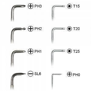 Набір викруток Mulaibdin 6 шт Offset PH0/PH1/PH2/T20/T25 Головка з магнітним Z-подібним приводом з Phillips і плоскою головкою synthetic.ua - Фото 1
