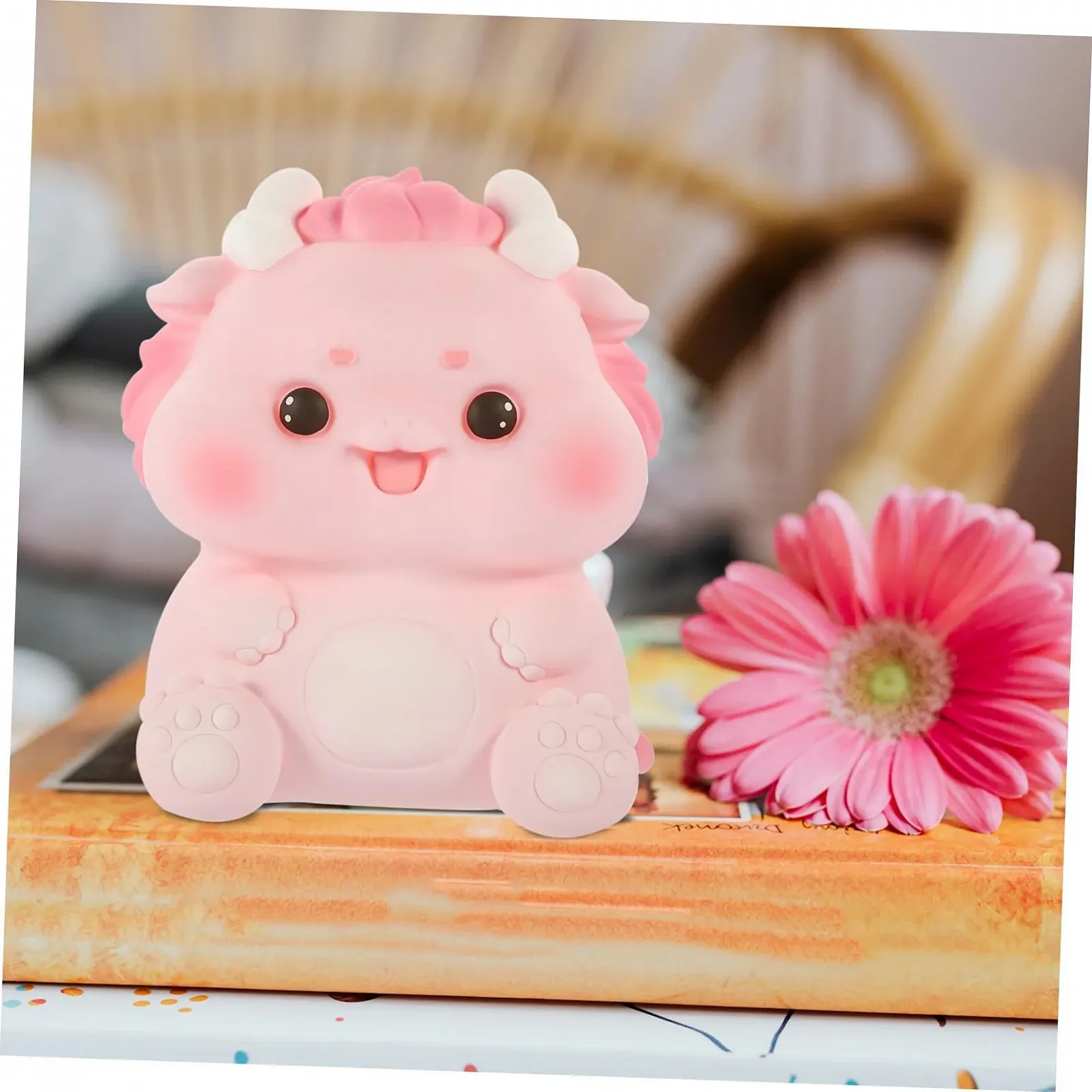 Копилка VICASKY Дракон Средняя Виниловая Розовая, фото №3