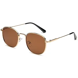 Класичні квадратні сонцезахисні окуляри RUNHUIS для чоловіків і жінок, круглі вінтажні - Фото 1