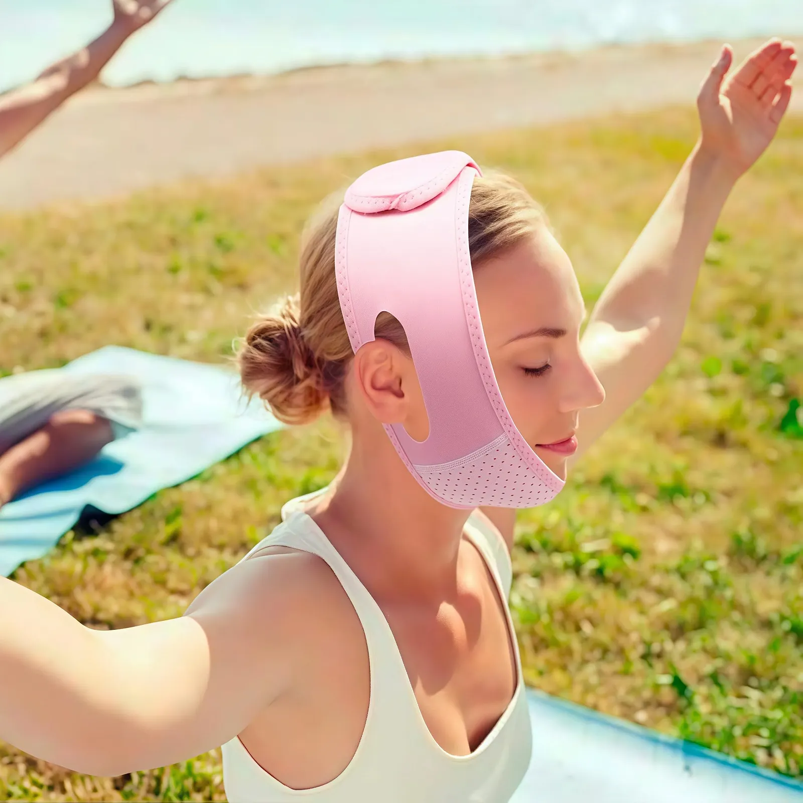 V-подібна Маска для Підтяжки Обличчя Багаторазова Подвійна Підтяжка Підборіддя для Сну, фото №4 V-подібна Маска для Підтяжки Обличчя Багаторазова Подвійна Підтяжка Підборіддя для Сну, фото №4