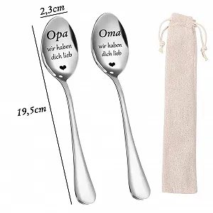 Ложка из нержавеющей стали с гравировкой Дедушка Бабушка мы любим тебя, подарок на день рождения для дедушки, бабушки, кофейная десертная ложка, персонализированный подарок для дедушки, бабушки synthetic.ua - Фото 1