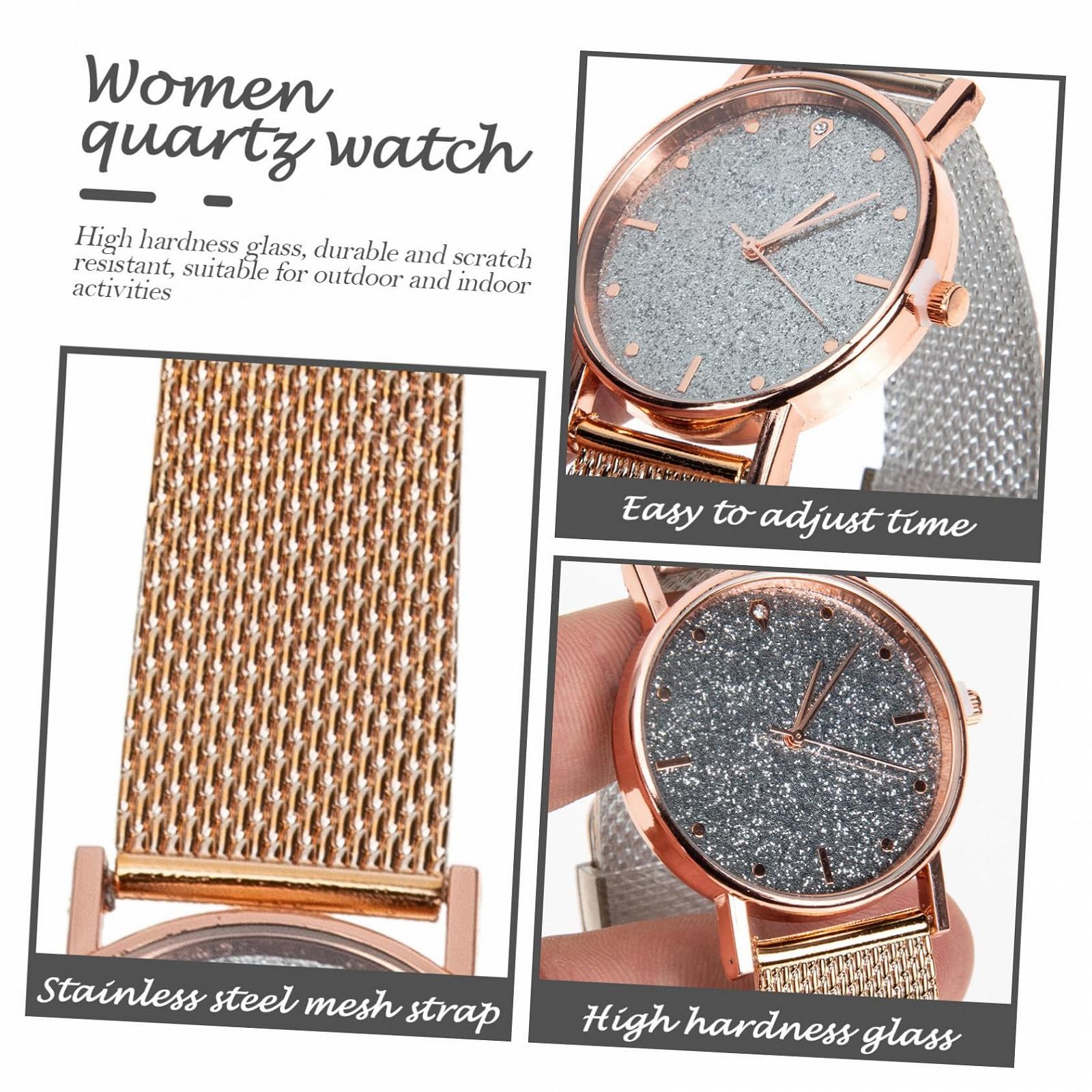 Часы кварцевые PartyKindom Женские Розовый Золотистый, фото №8 Часы кварцевые PartyKindom Женские Розовый Золотистый, фото №8