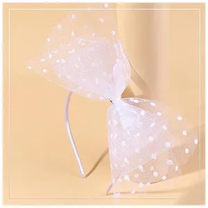 Обруч для волос с кружевным бантом - Фото 1