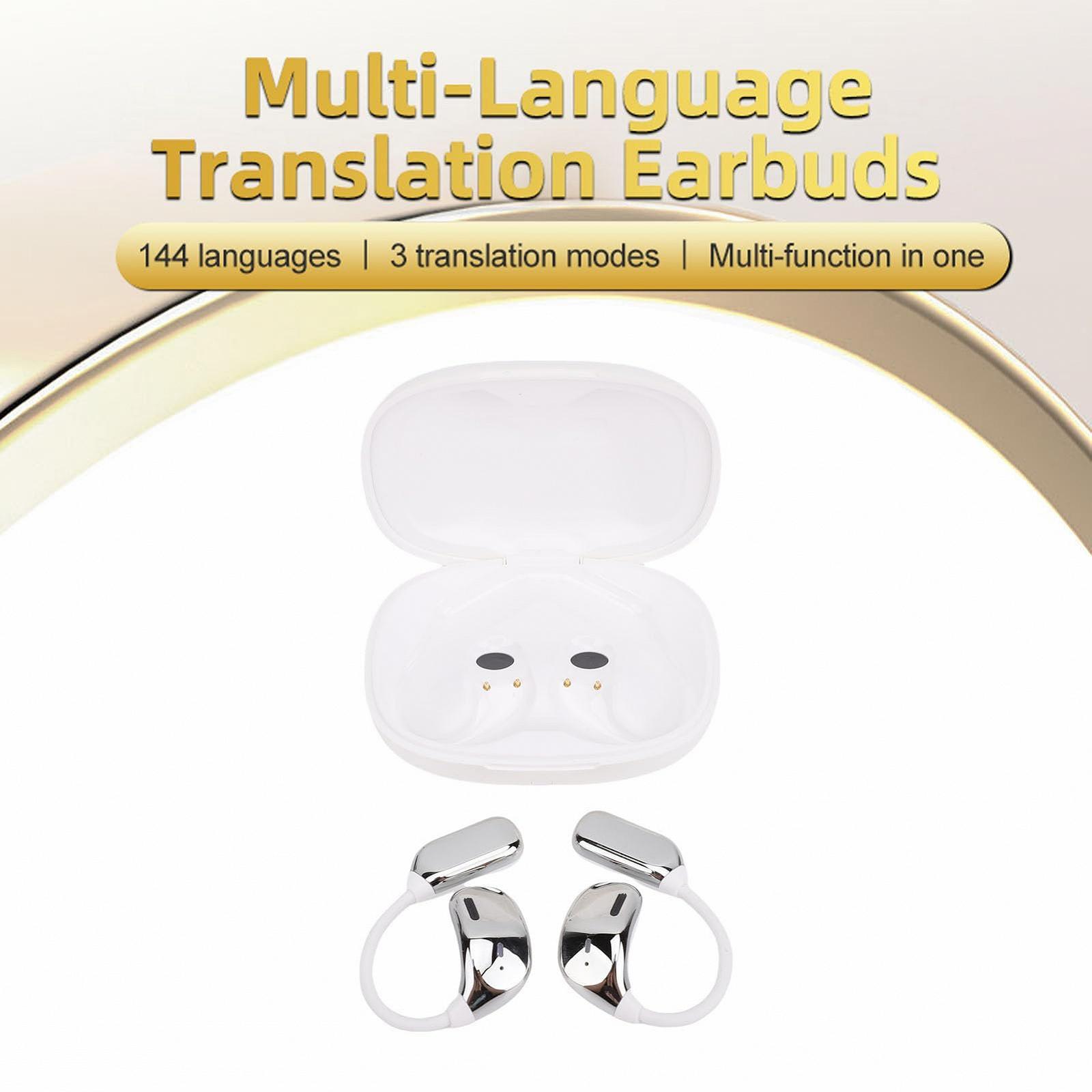 Наушники с AI голосовым переводчиком Bewinner, перевод в реальном времени на 133 языка с приложением, BT 5.4, наушники-переводчик для путешествий и обучения, белые, фото №3
