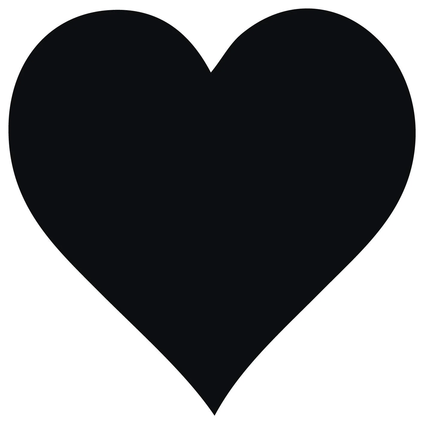 Наклейка на стену kleb-Drauf 1 Large Heart 45 x 45 см Черная матовая, фото №1