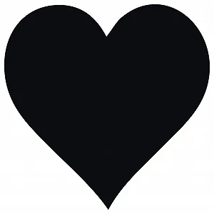 Наклейка на стіну kleb-Drauf 1 Large Heart 45 x 45 см Чорна матова - Фото 1