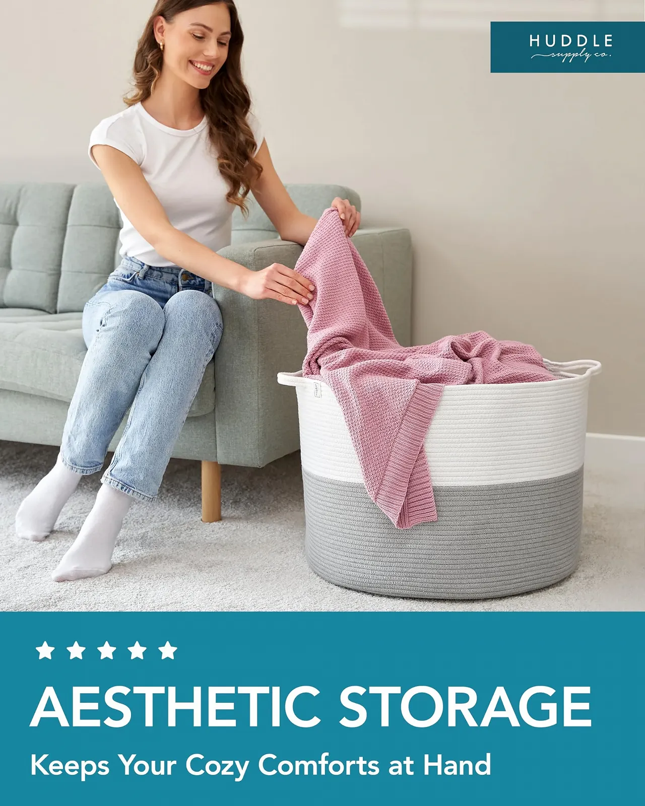 Органайзер Jumbo Blanket 4XL 125л Тканая Декоративная Хлопковая, фото №2 Органайзер Jumbo Blanket 4XL 125л Тканая Декоративная Хлопковая, фото №2